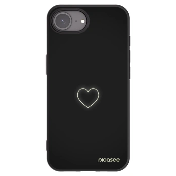 Picasee silikonový černý obal pro Apple iPhone 16e - Heart