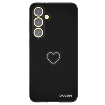 Picasee silikonový černý obal pro Samsung Galaxy S24 FE S721B - Heart