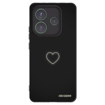 Picasee silikonový černý obal pro Xiaomi Redmi Note 14 5G - Heart