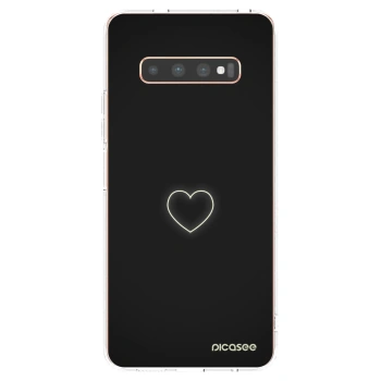 Picasee silikonový průhledný obal pro Samsung Galaxy S10 Plus G975 - Heart