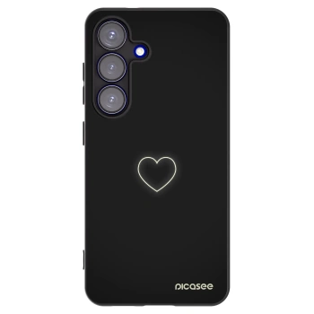 Picasee silikonový černý obal pro Samsung Galaxy S25 5G - Heart