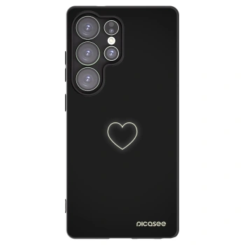 Picasee silikonový černý obal pro Samsung Galaxy S25 Ultra 5G - Heart