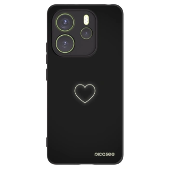 Picasee silikonový černý obal pro Xiaomi Redmi Note 14 4G - Heart
