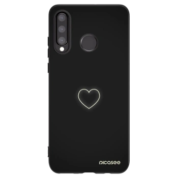 Picasee silikonový černý obal pro Huawei P30 Lite - Heart