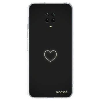Picasee silikonový průhledný obal pro Xiaomi Redmi Note 9 Pro - Heart