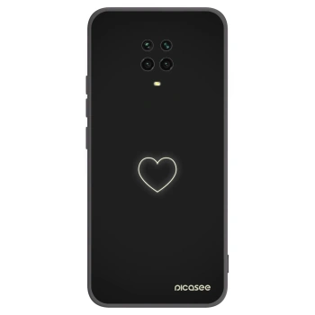 Picasee silikonový černý obal pro Xiaomi Redmi Note 9 Pro - Heart