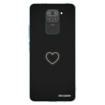 Picasee silikonový černý obal pro Xiaomi Redmi Note 9 - Heart