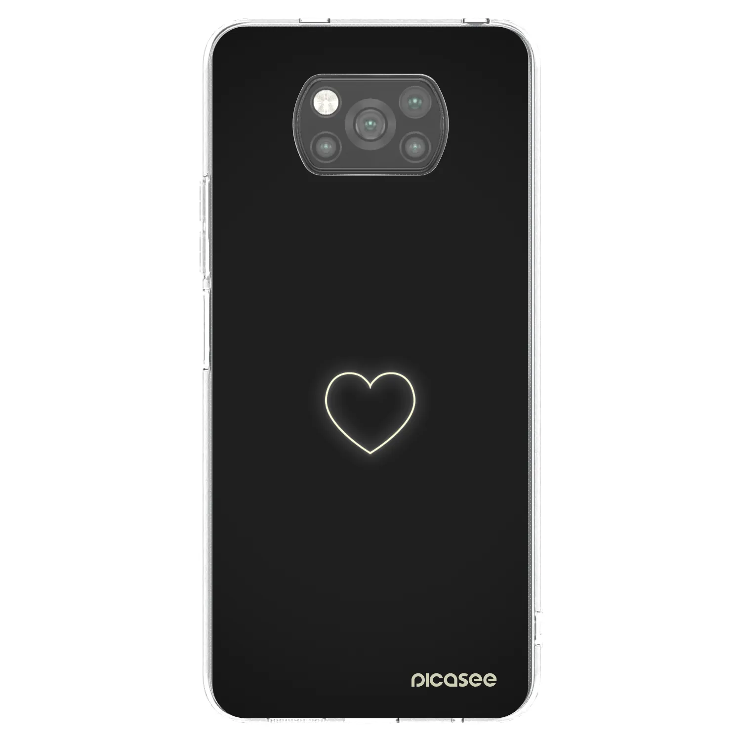 Picasee silikonový černý obal pro Xiaomi Poco X3 - Heart