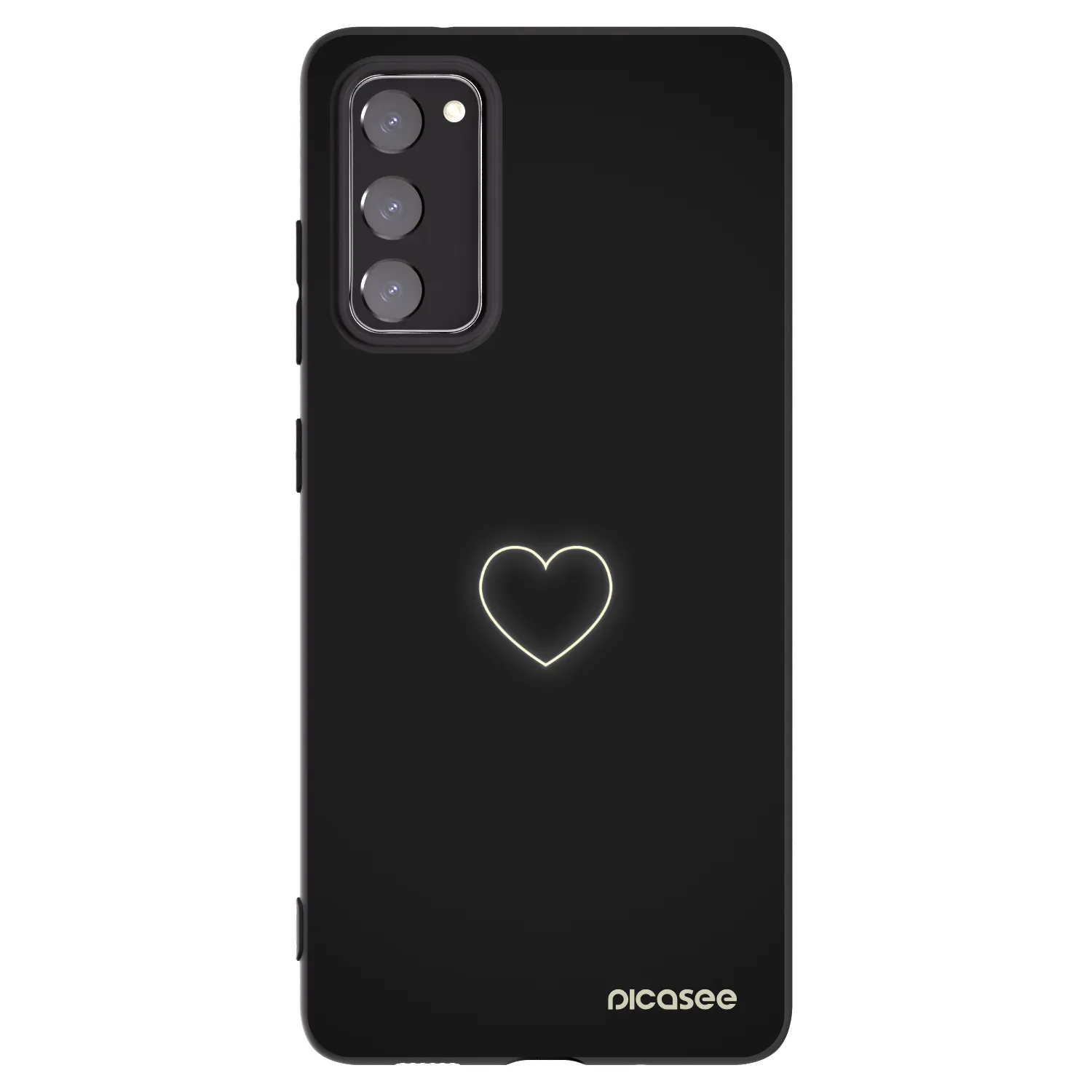 Picasee silikonový černý obal pro Samsung Galaxy S20 FE - Heart