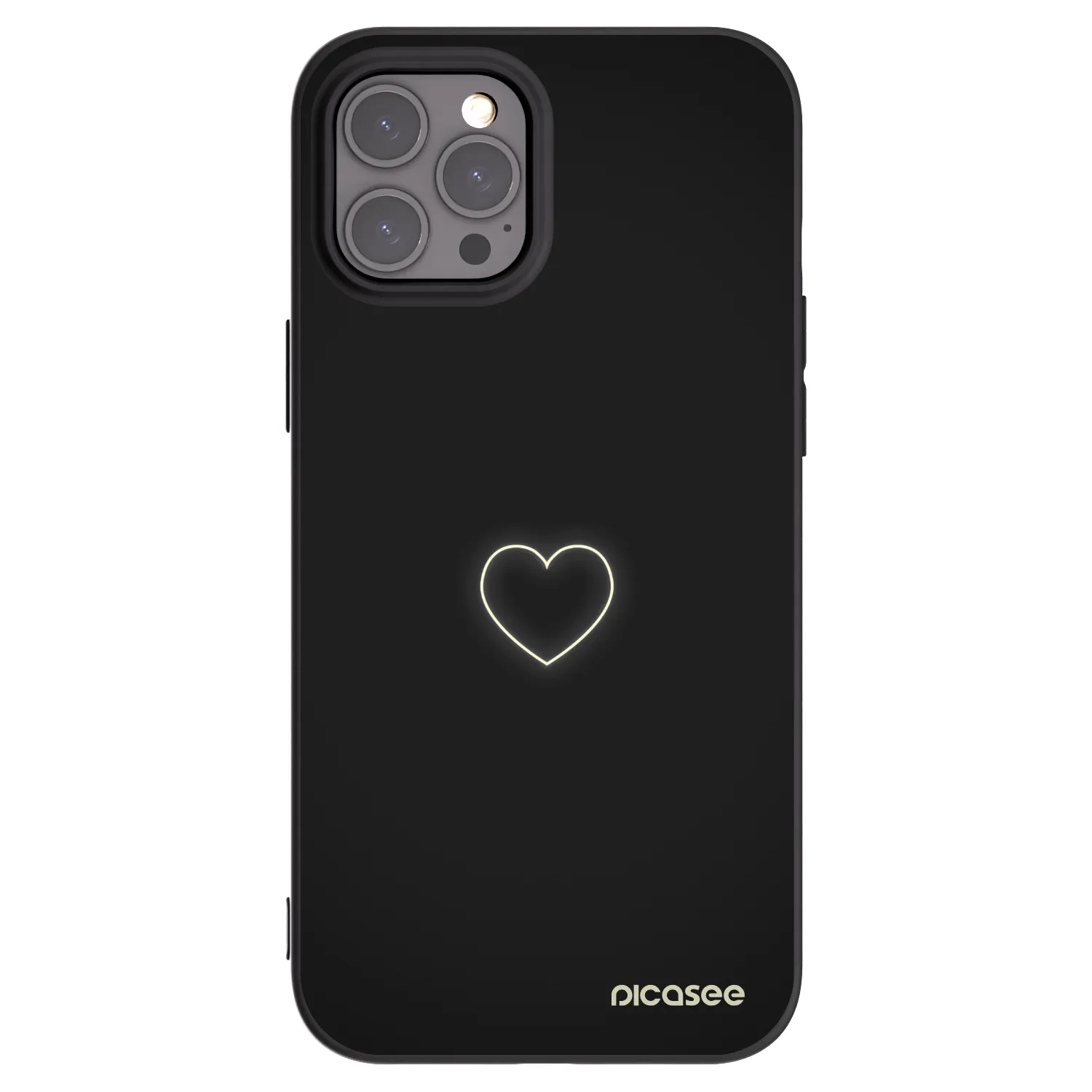 Picasee silikonový černý obal pro Apple iPhone 12 Pro Max - Heart