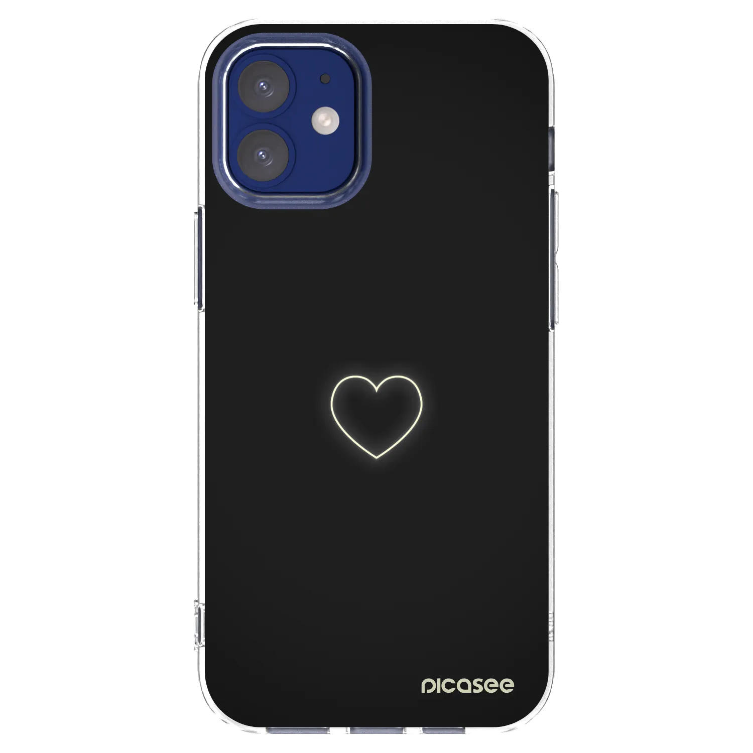 Picasee silikonový průhledný obal pro Apple iPhone 12 mini - Heart