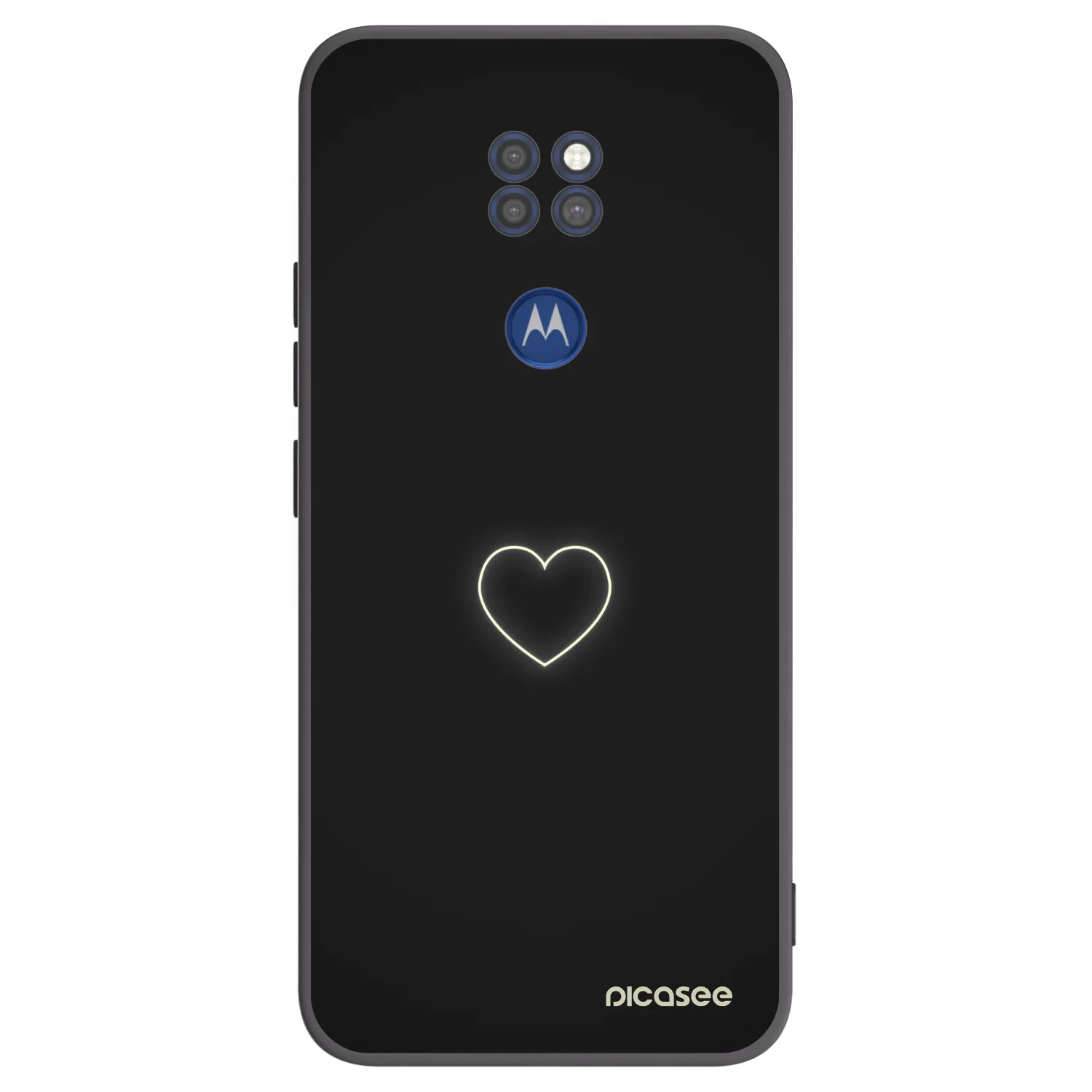 Picasee silikonový černý obal pro Motorola Moto G9 Play - Heart