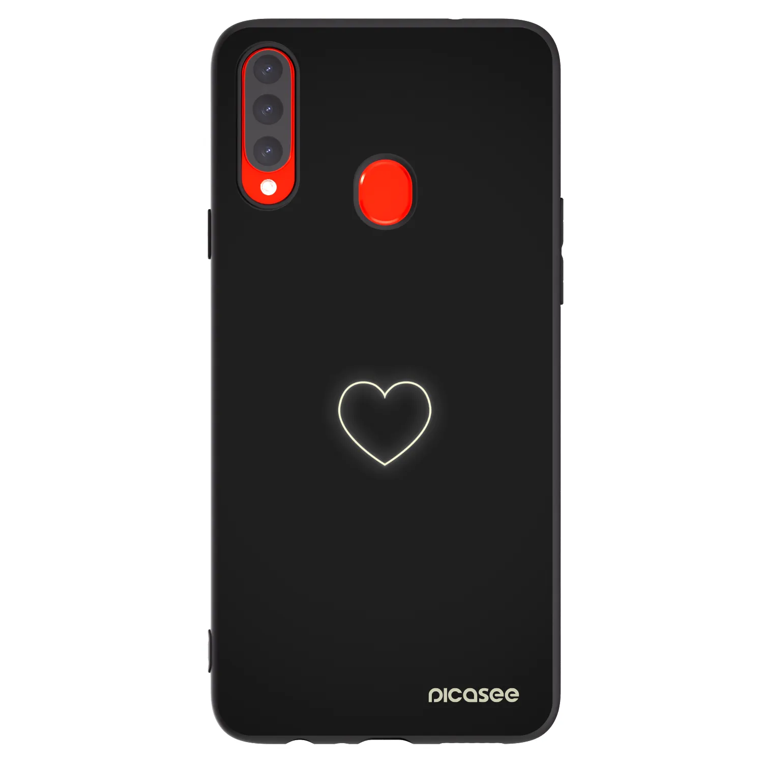 Picasee silikonový černý obal pro Samsung Galaxy A20s - Heart
