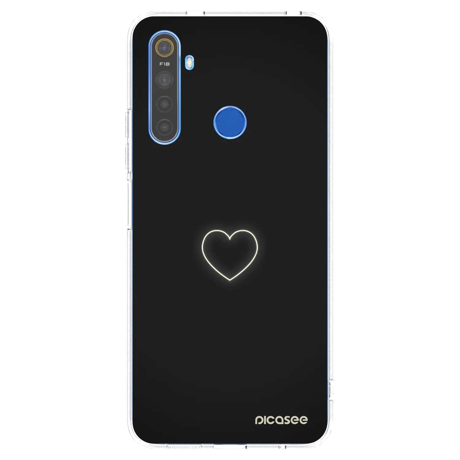 Picasee silikonový průhledný obal pro Realme 5 - Heart