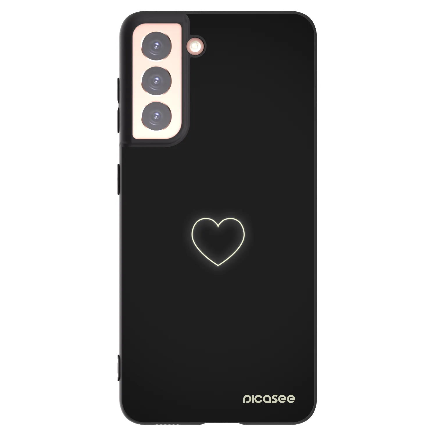 Picasee silikonový černý obal pro Samsung Galaxy S21 5G G991B - Heart