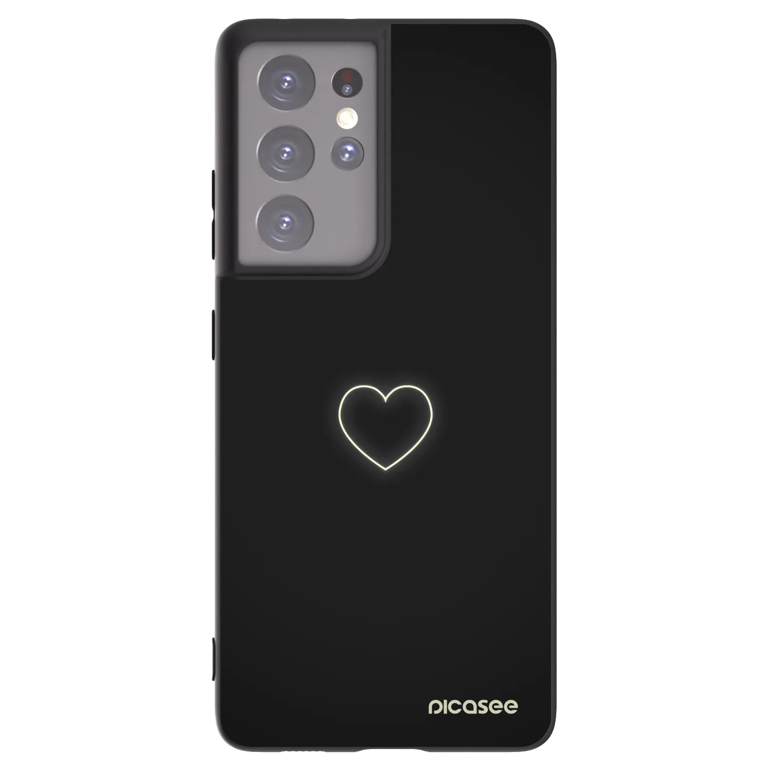 Picasee silikonový černý obal pro Samsung Galaxy S21 Ultra 5G G998B - Heart