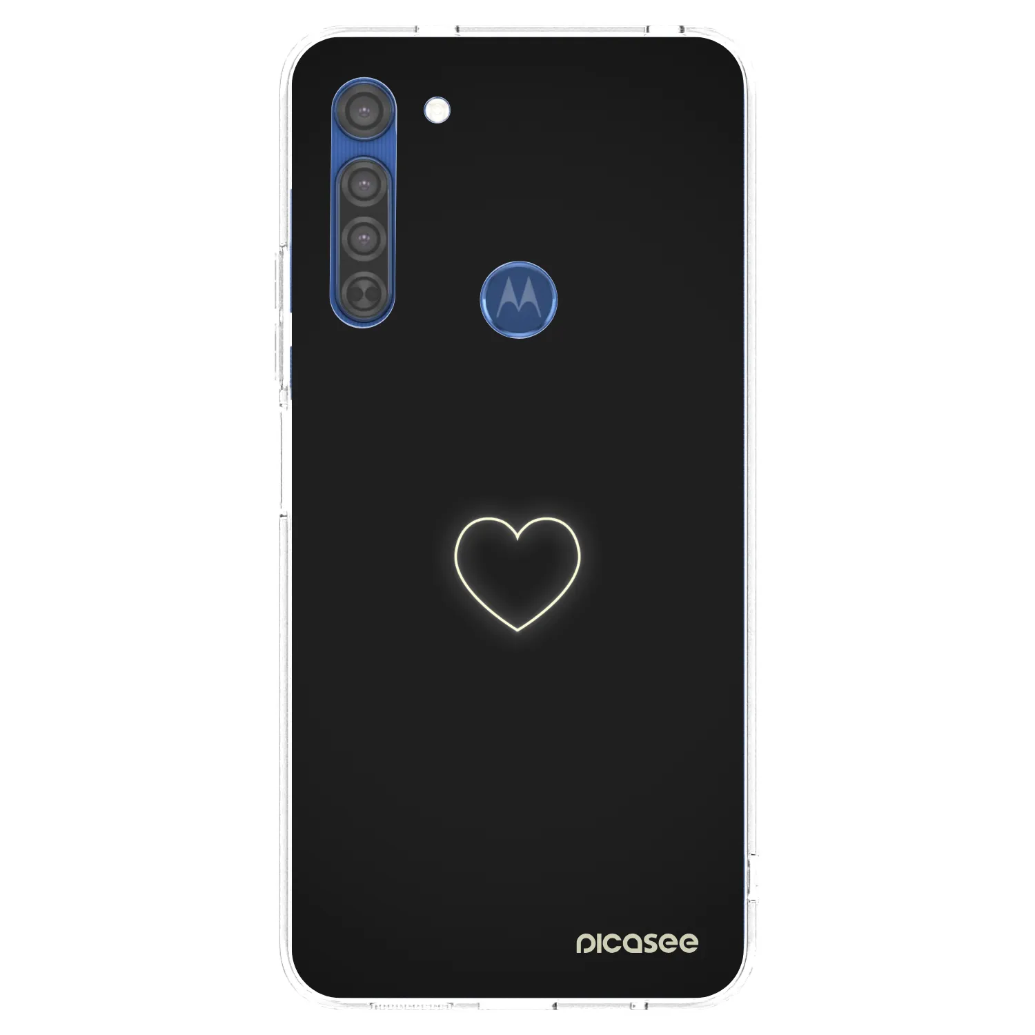 Picasee silikonový průhledný obal pro Motorola Moto G8 - Heart