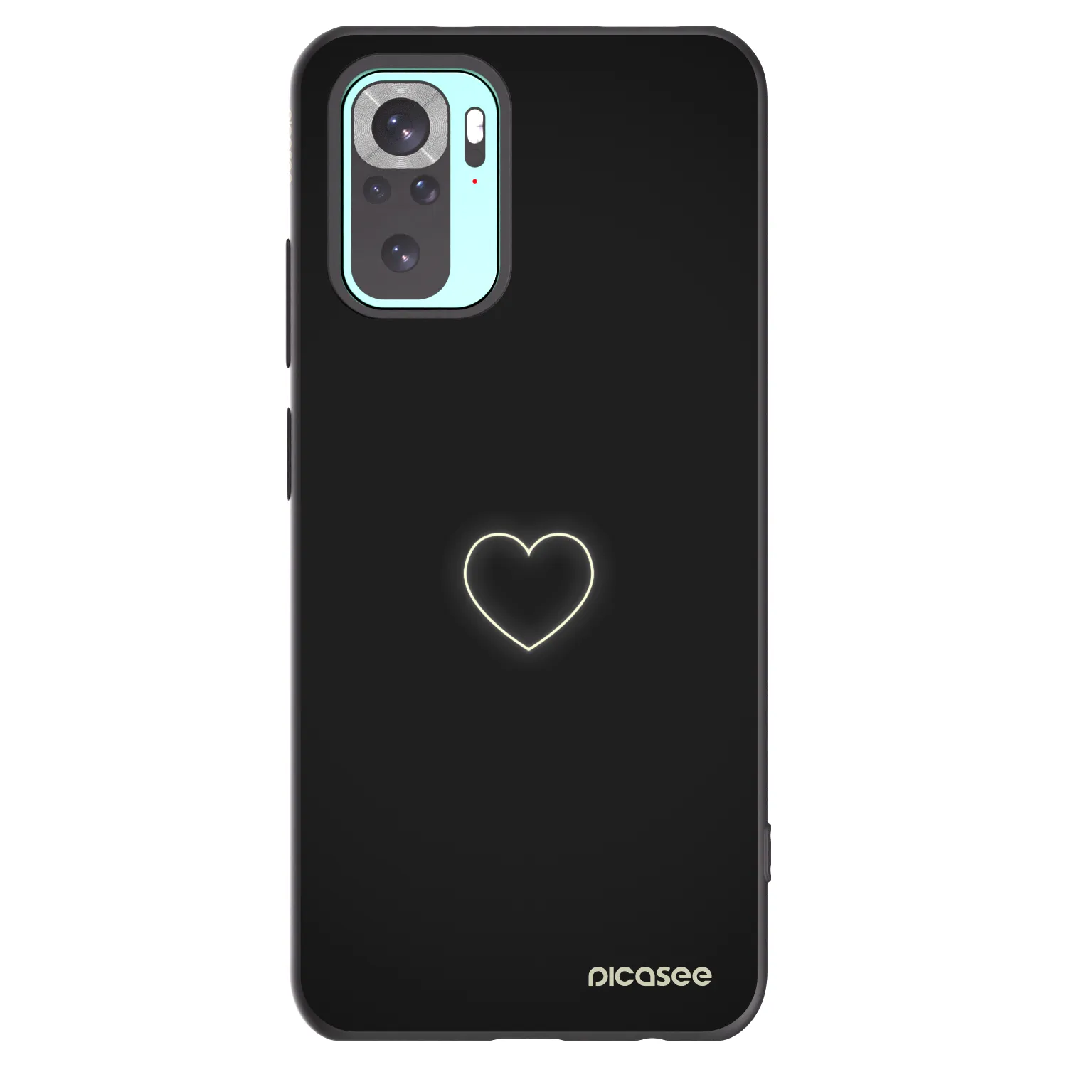 Picasee silikonový černý obal pro Xiaomi Redmi Note 10 Pro - Heart