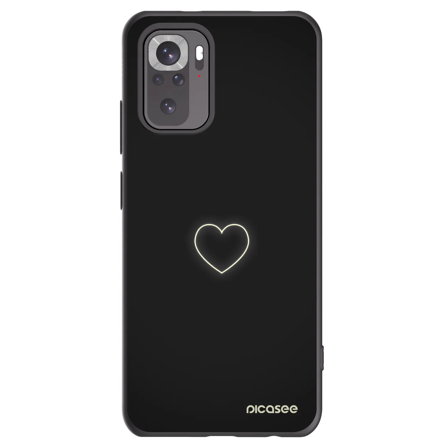 Picasee silikonový černý obal pro Xiaomi Redmi Note 10S - Heart