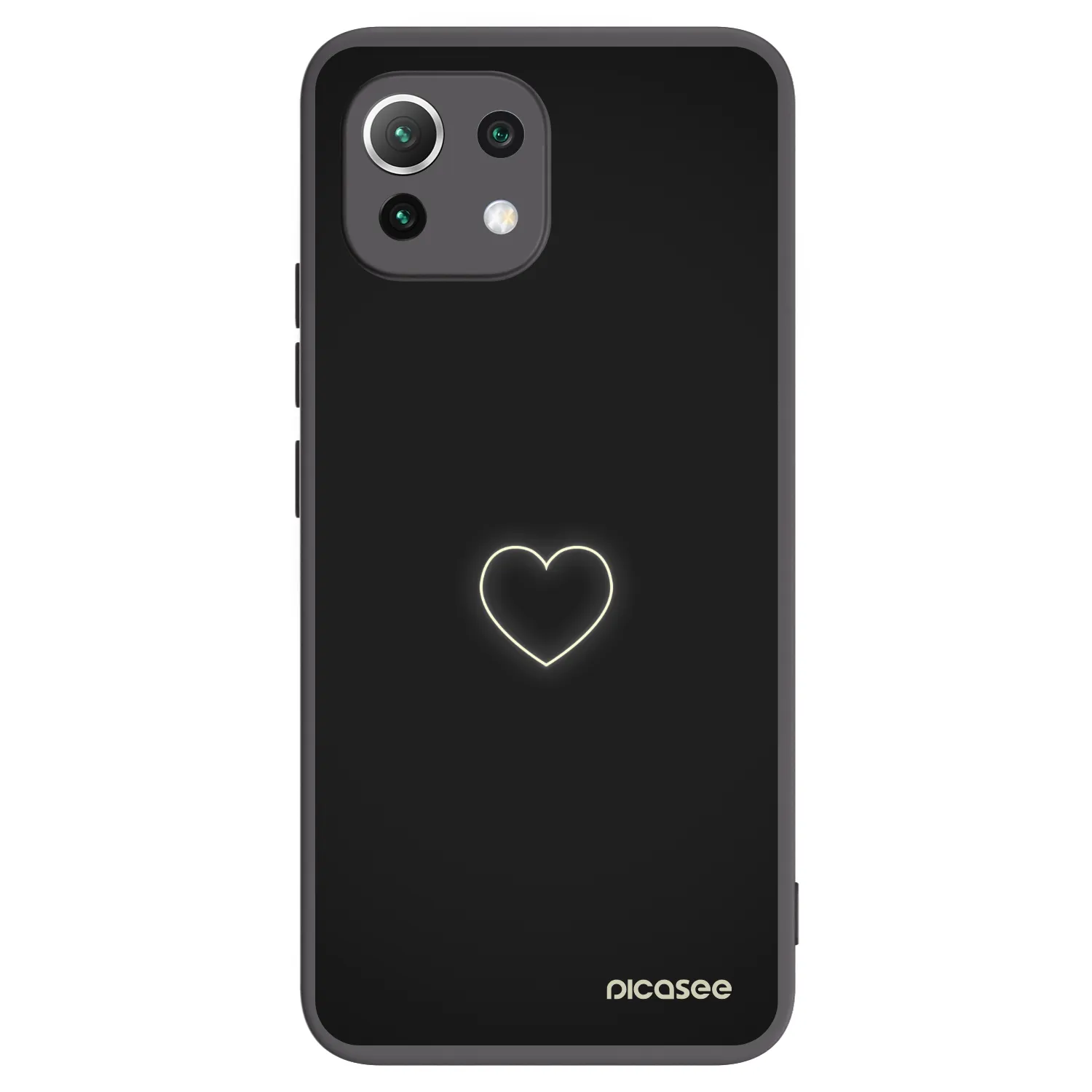 Picasee silikonový černý obal pro Xiaomi Mi 11 Lite - Heart