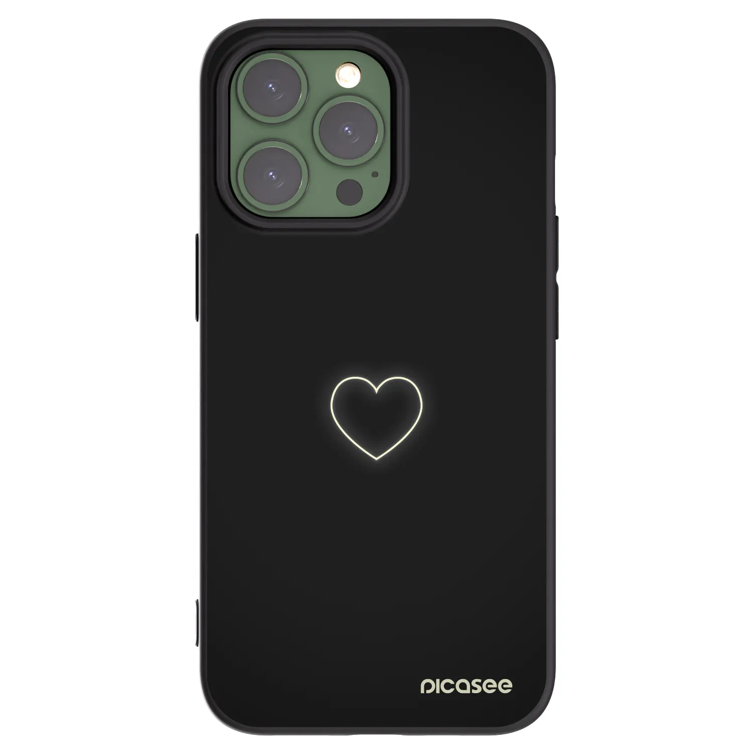 Picasee silikonový černý obal pro Apple iPhone 13 Pro - Heart