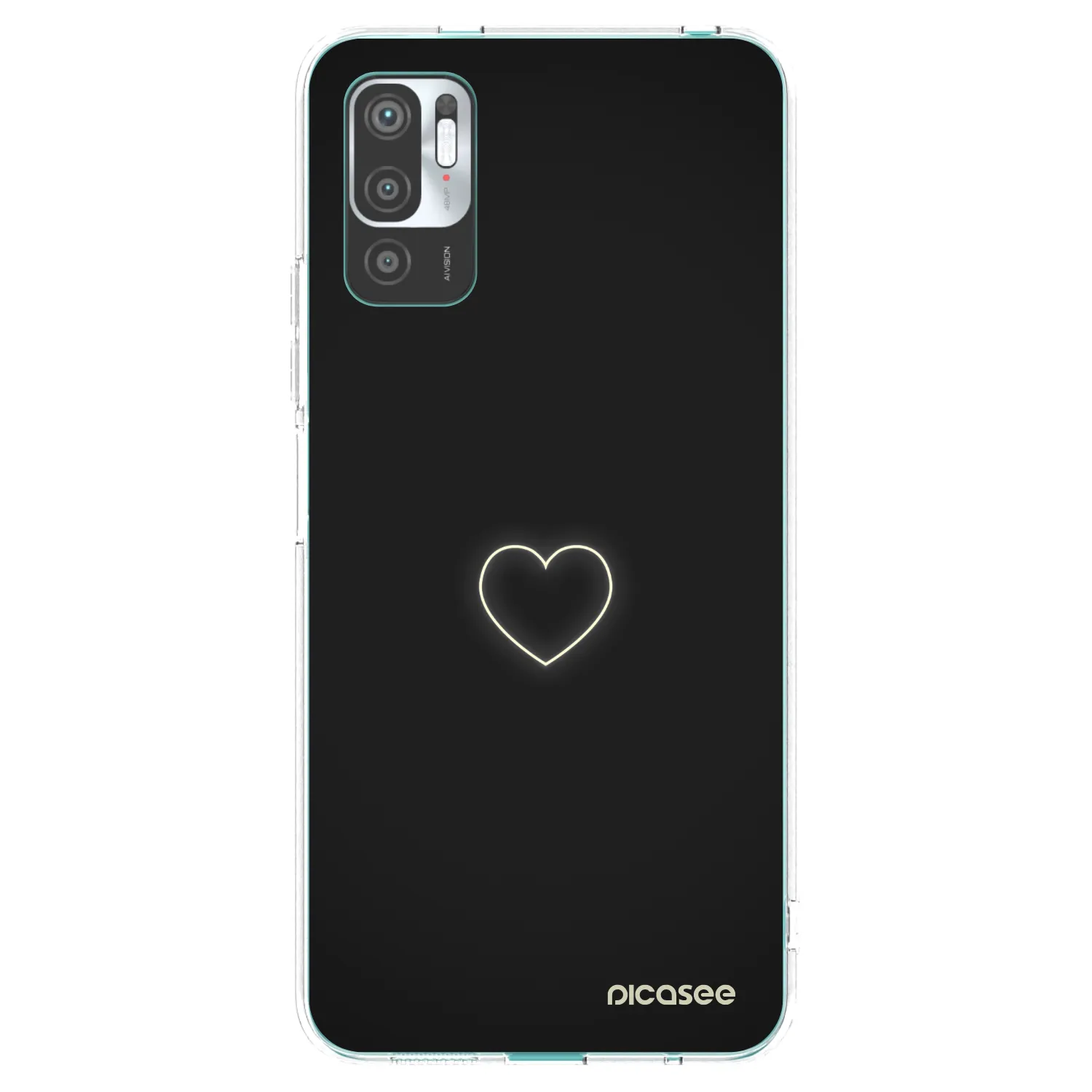 Picasee silikonový průhledný obal pro Xiaomi Redmi Note 10 5G - Heart