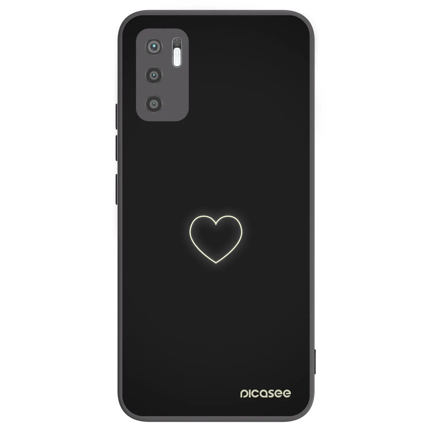 Picasee silikonový černý obal pro Xiaomi Redmi Note 10 5G - Heart