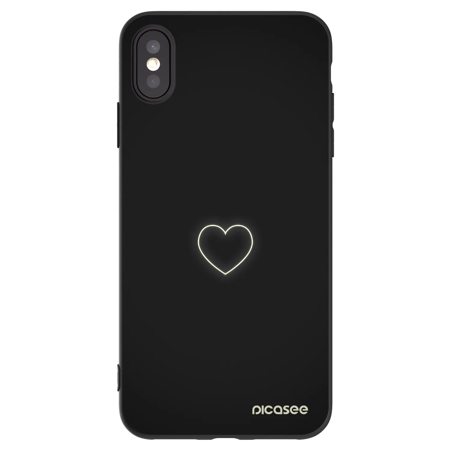 Picasee silikonový černý obal pro Apple iPhone XS Max - Heart