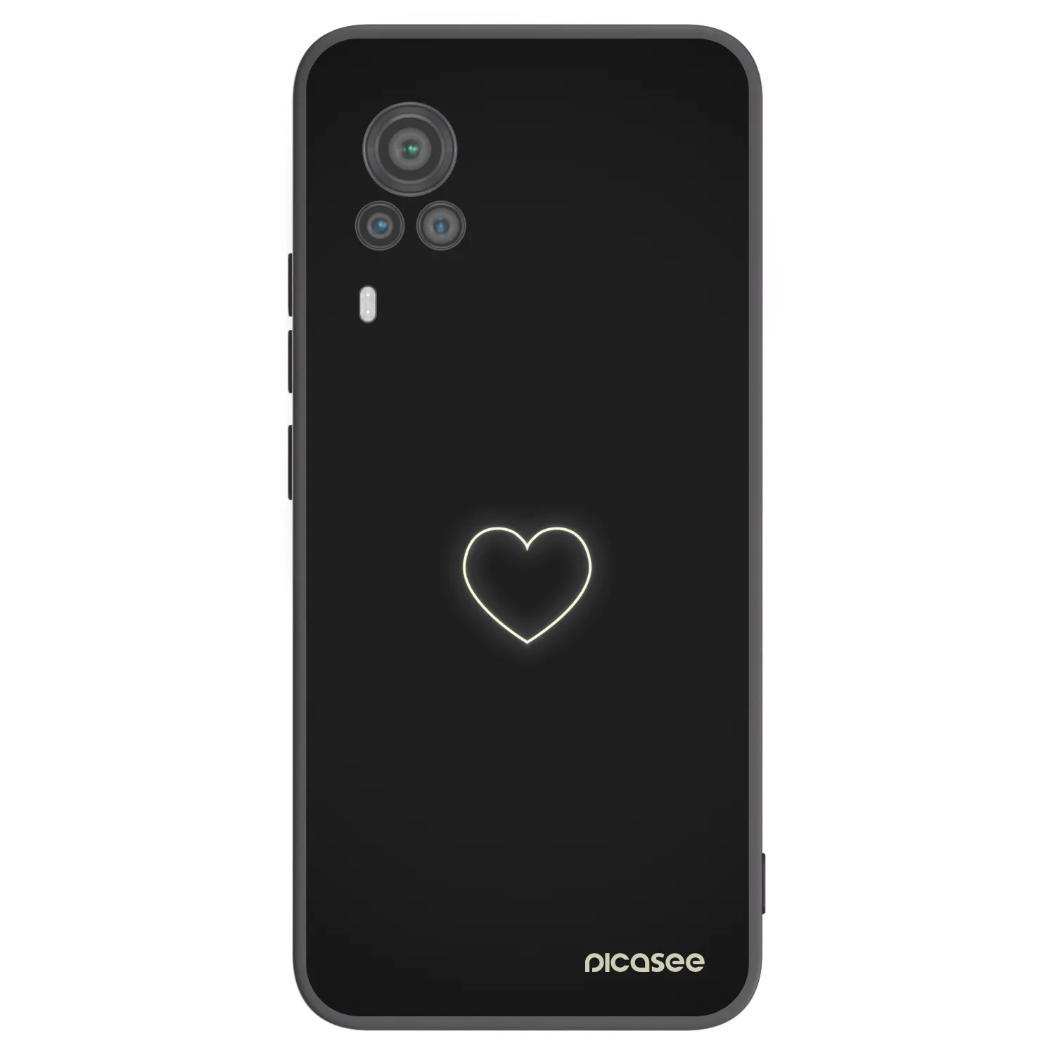 Picasee silikonový černý obal pro Vivo X60 Pro 5G - Heart