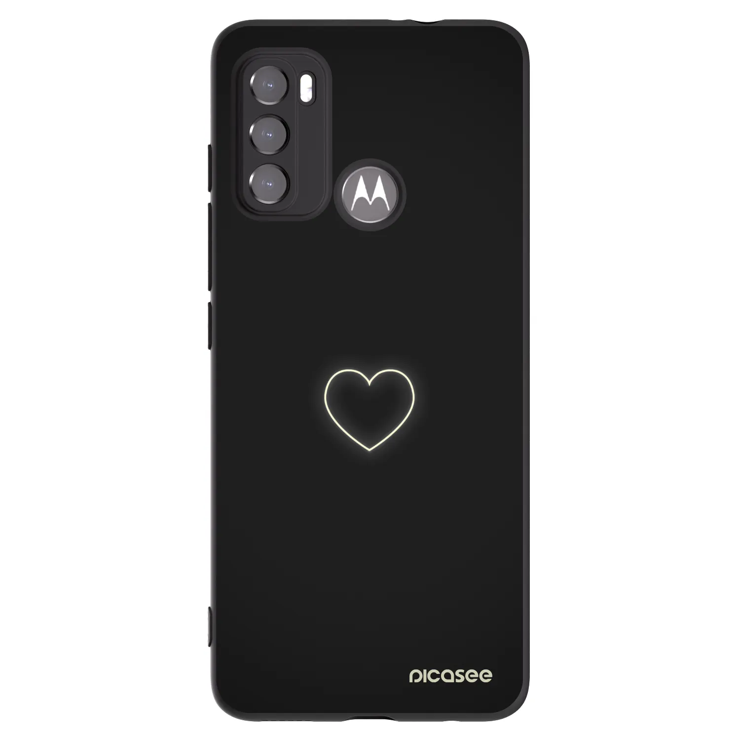 Picasee silikonový černý obal pro Motorola Moto G60 - Heart