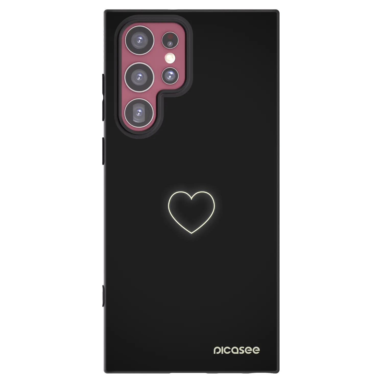 Picasee silikonový černý obal pro Samsung Galaxy S22 Ultra 5G - Heart
