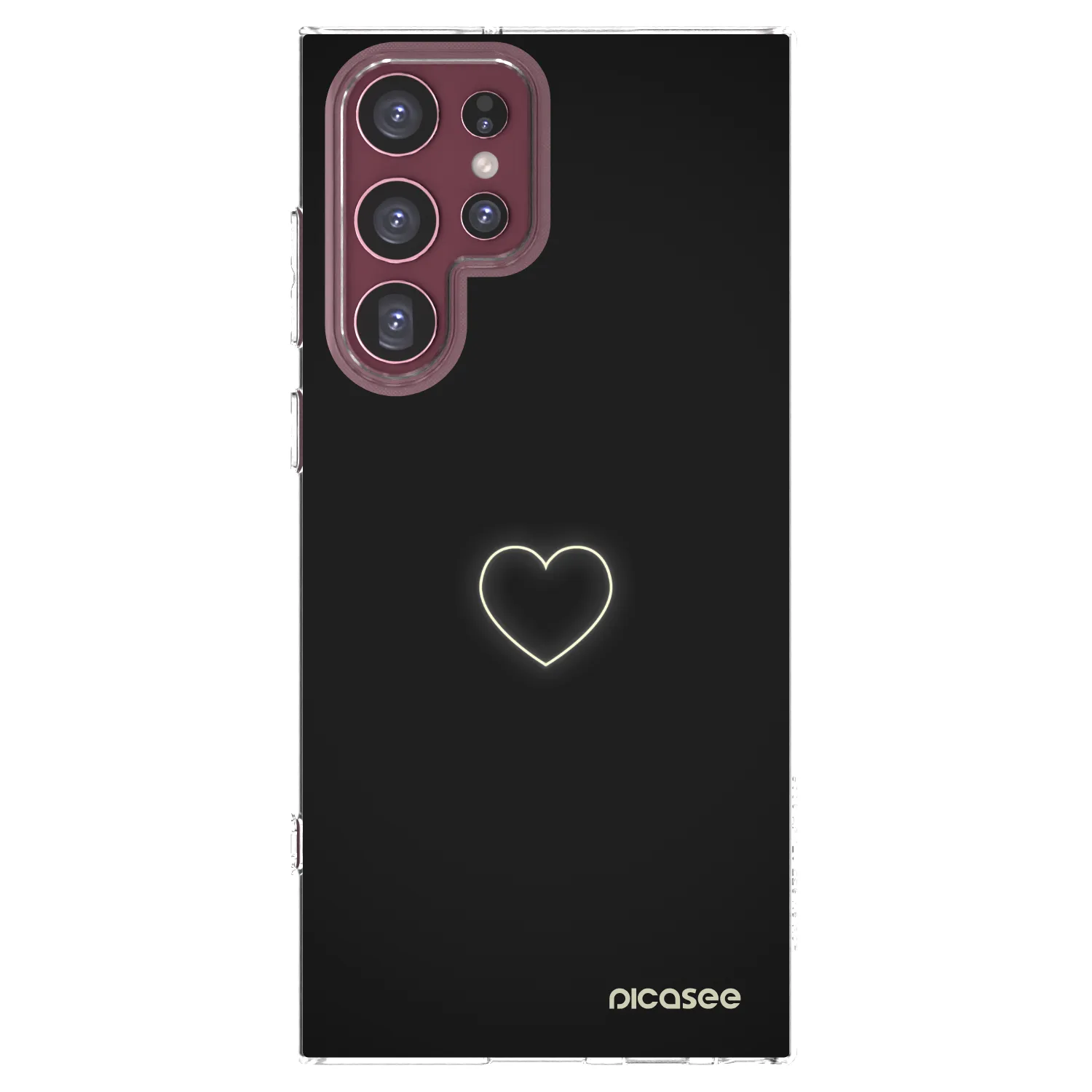 Picasee silikonový průhledný obal pro Samsung Galaxy S22 Ultra 5G - Heart