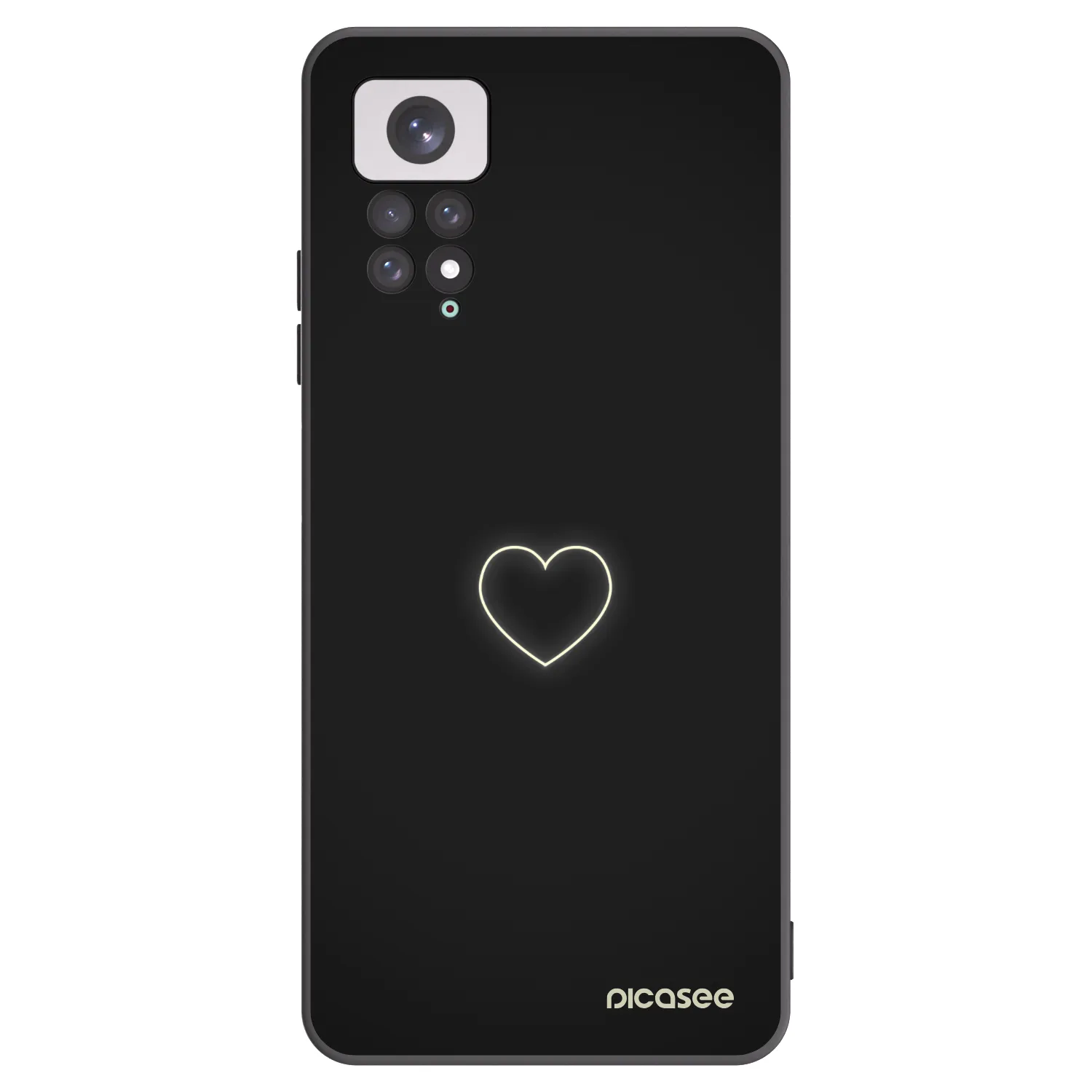 Picasee silikonový černý obal pro Xiaomi Redmi Note 11 - Heart