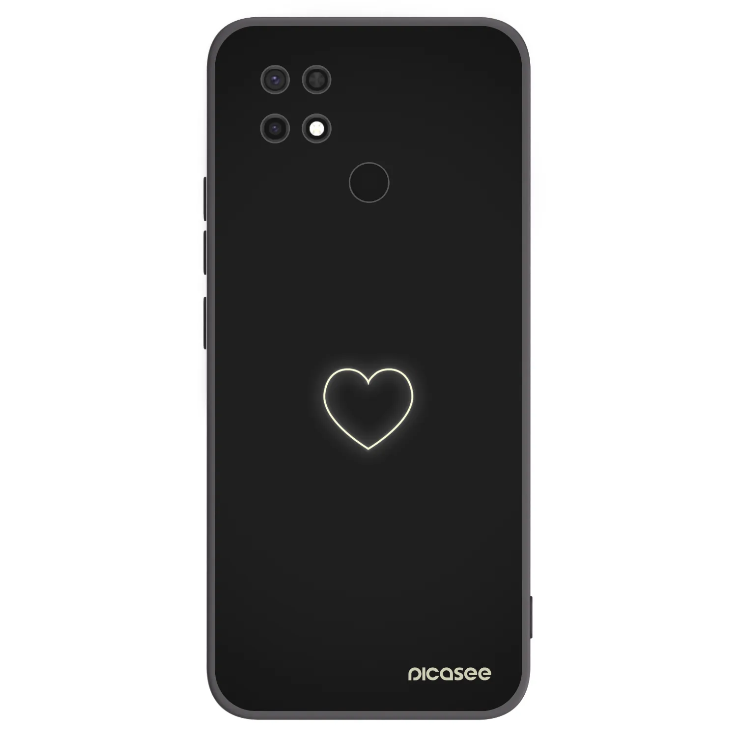Picasee silikonový černý obal pro Xiaomi Redmi 10C - Heart