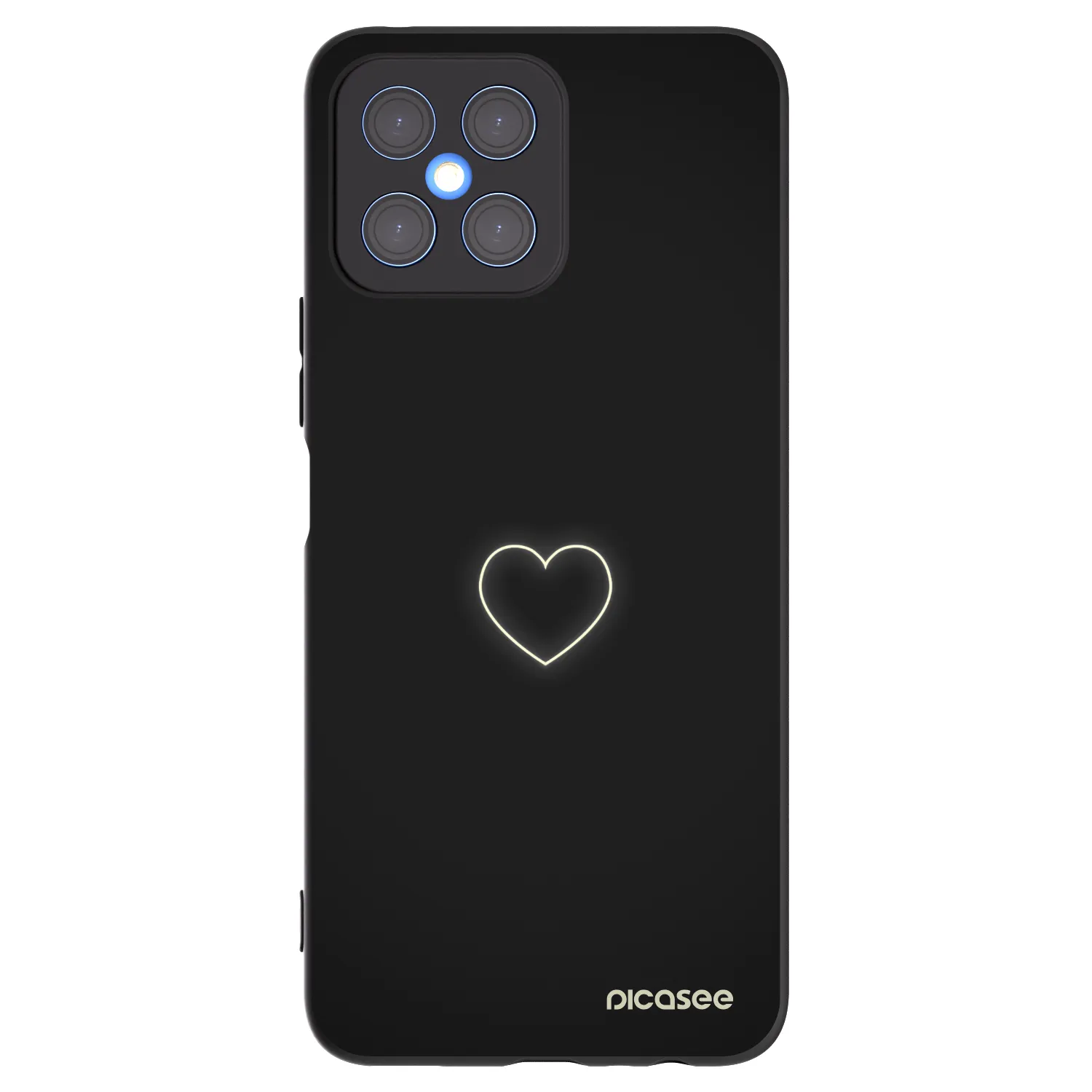 Picasee silikonový černý obal pro Honor X8 4G - Heart