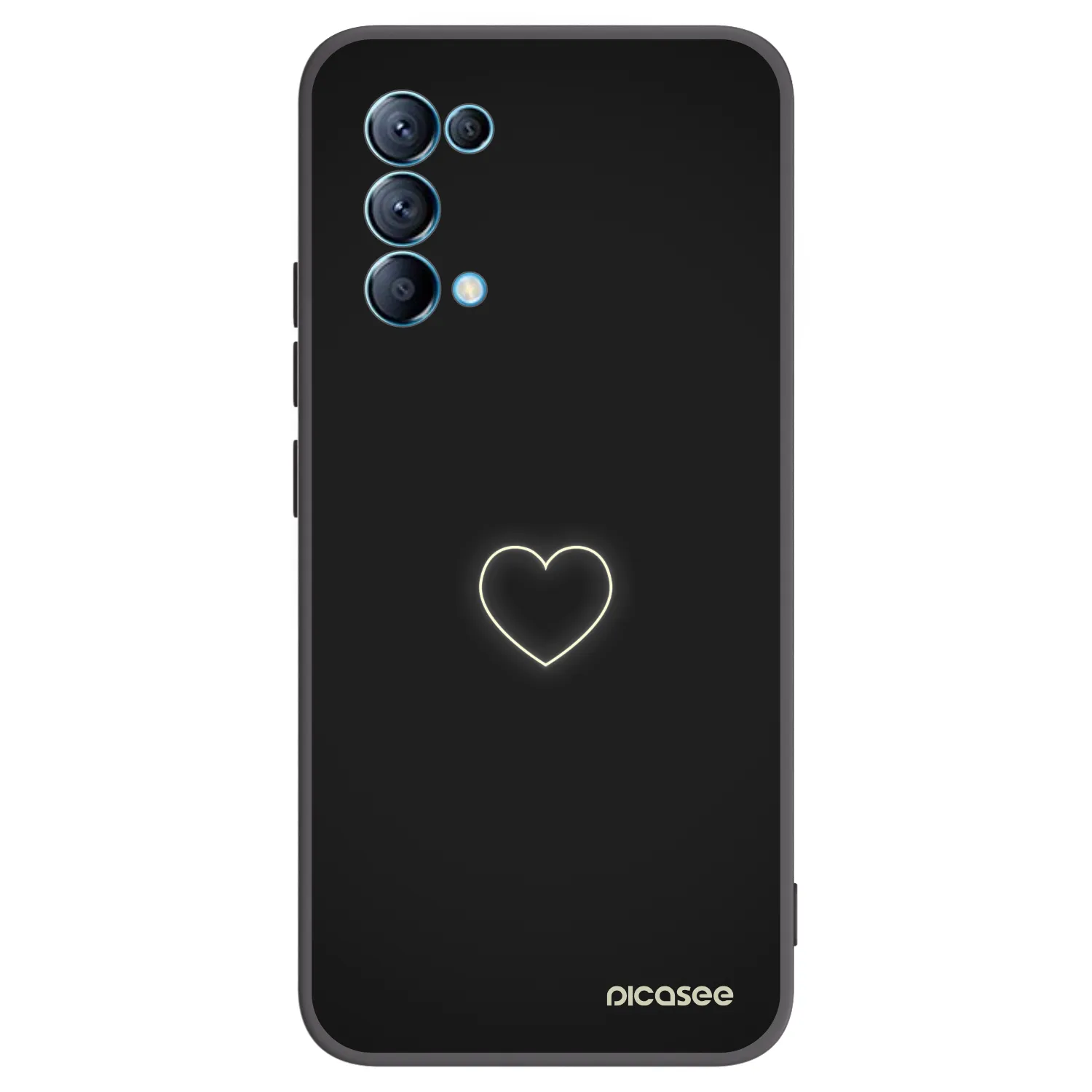 Picasee silikonový černý obal pro OPPO Reno 5 5G - Heart