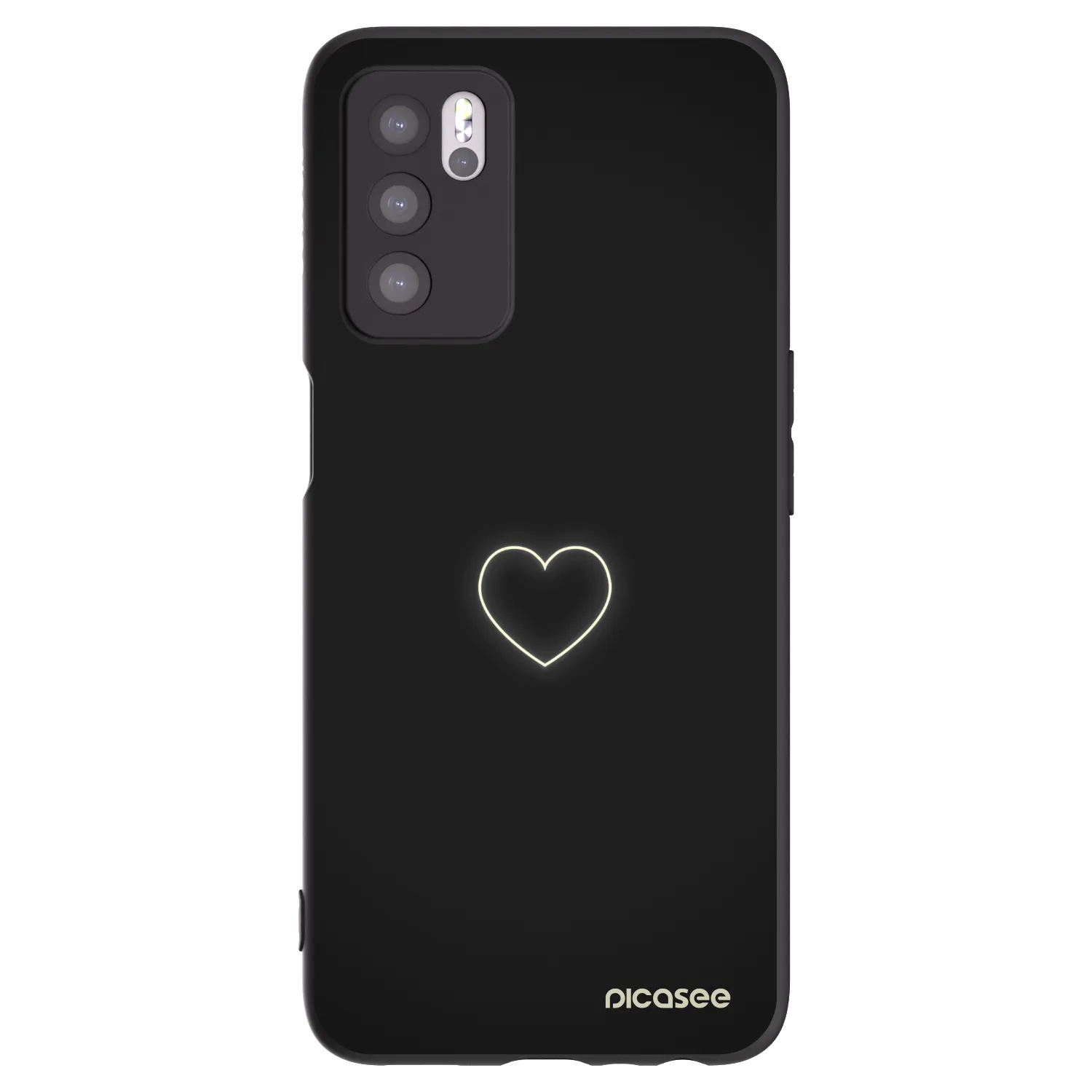 Picasee silikonový černý obal pro OPPO A16s - Heart