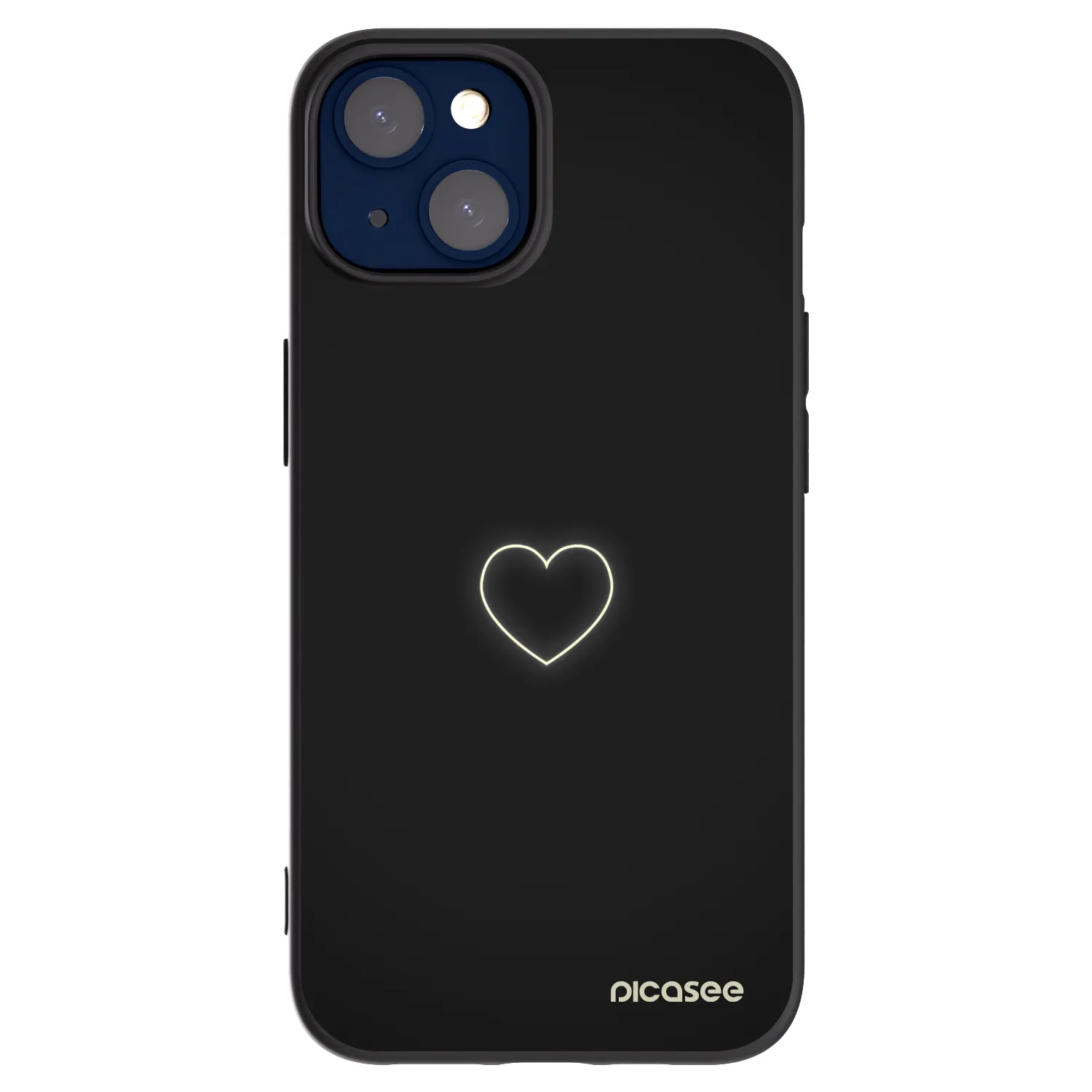 Picasee silikonový černý obal pro Apple iPhone 14 - Heart