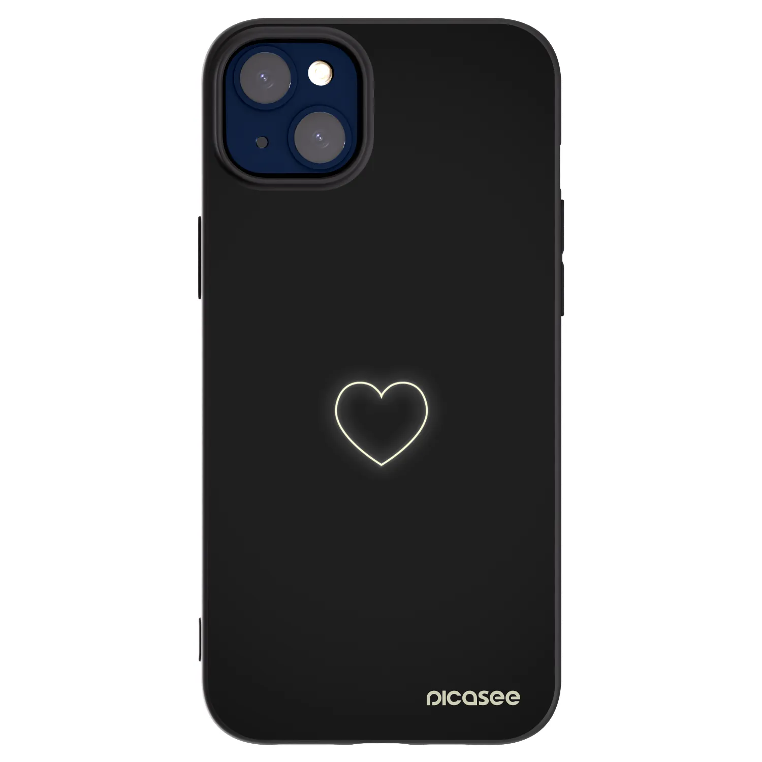 Picasee silikonový černý obal pro Apple iPhone 14 Plus - Heart