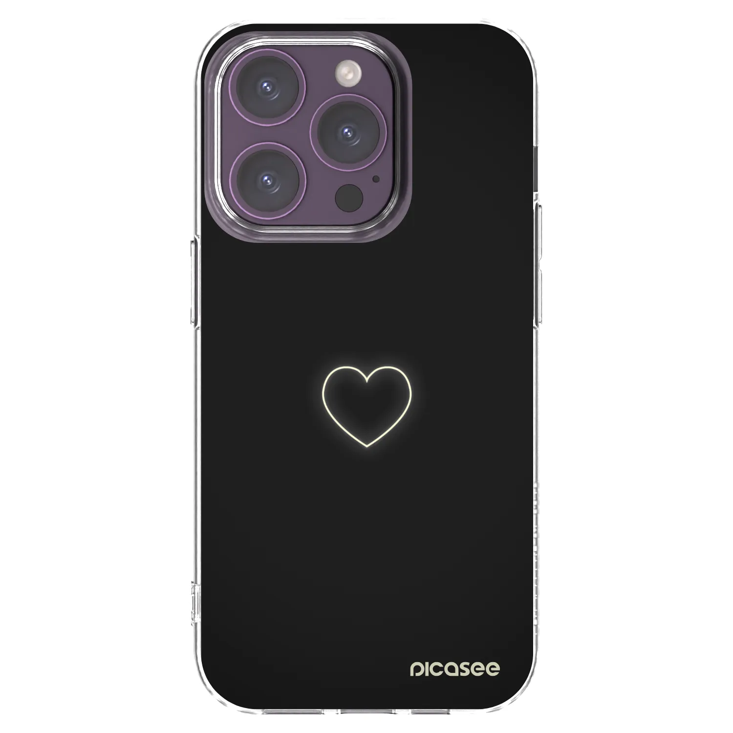 Picasee silikonový průhledný obal pro Apple iPhone 14 Pro - Heart