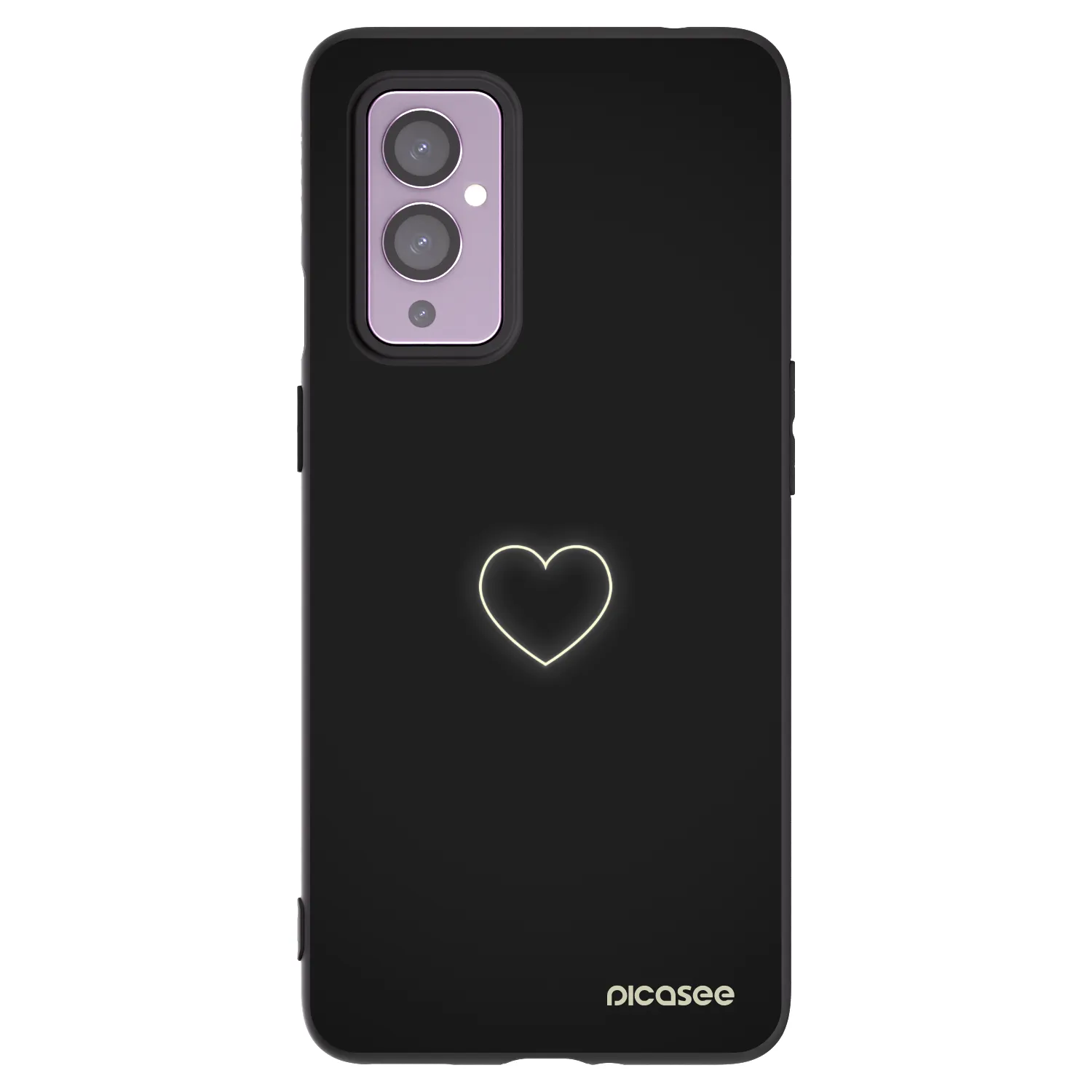 Picasee silikonový černý obal pro OnePlus 9 - Heart