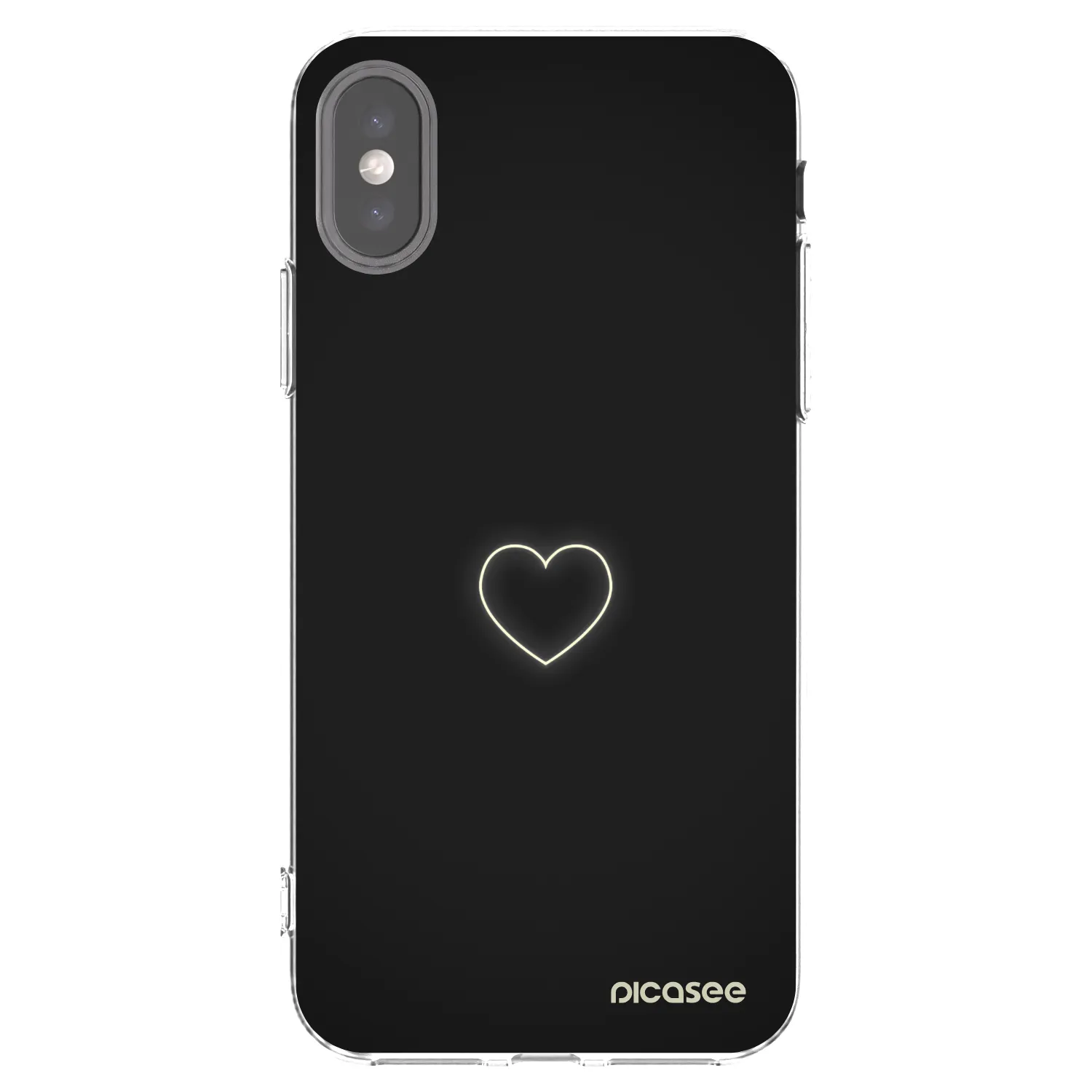 Picasee silikonový průhledný obal pro Apple iPhone X/XS - Heart