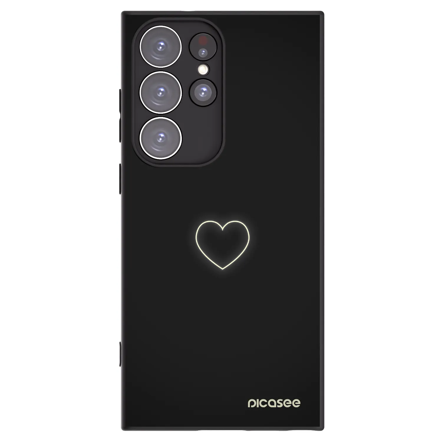 Picasee silikonový černý obal pro Samsung Galaxy S23 Ultra 5G - Heart