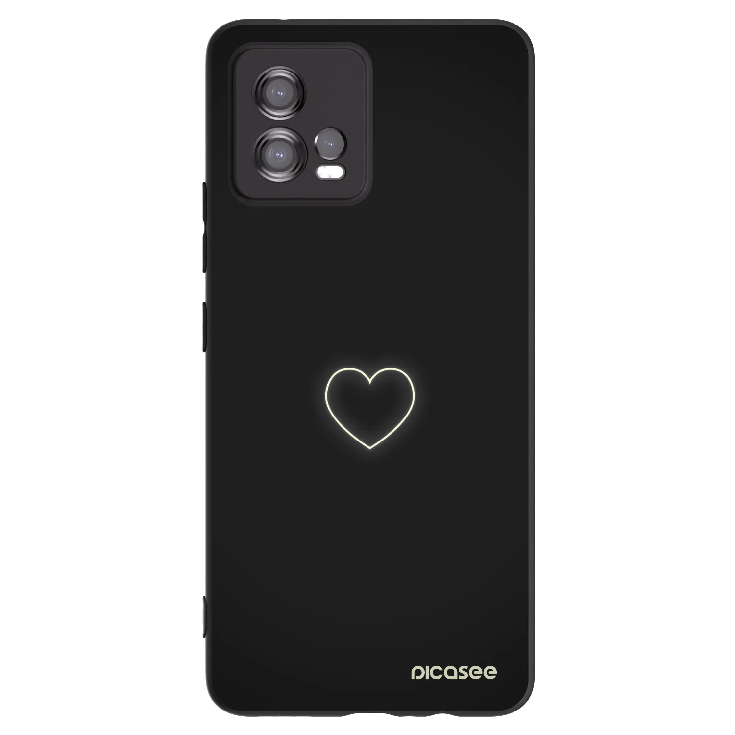Picasee silikonový černý obal pro Motorola Moto G72 - Heart