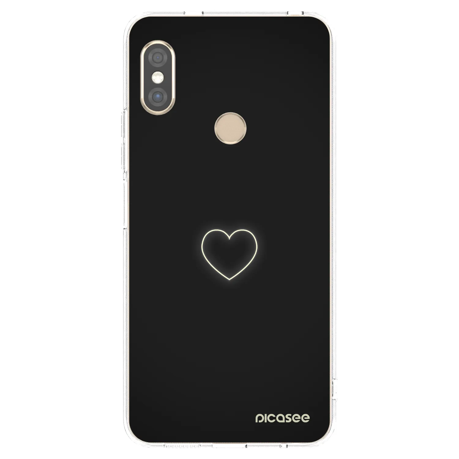 Picasee silikonový průhledný obal pro Xiaomi Redmi Note 5 Global - Heart