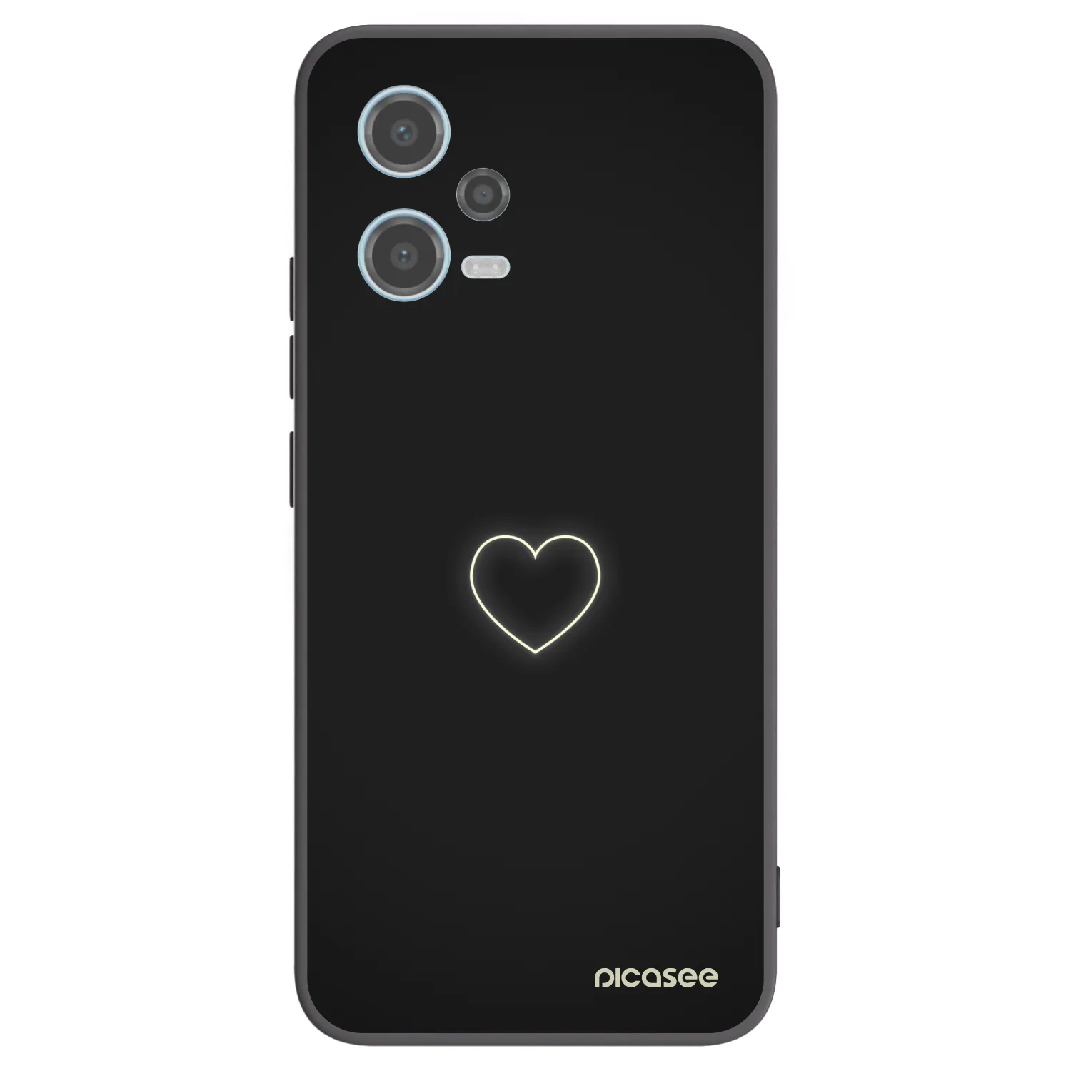 Picasee silikonový černý obal pro Xiaomi Redmi Note 12 5G - Heart
