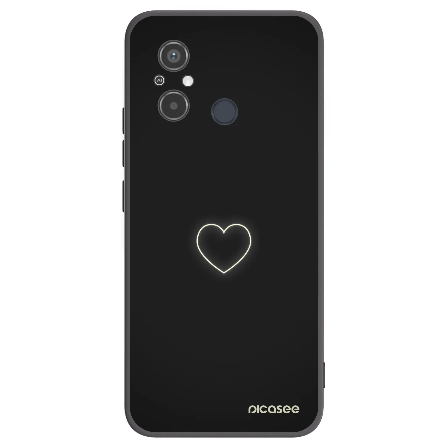 Picasee silikonový černý obal pro Xiaomi Redmi 12C - Heart