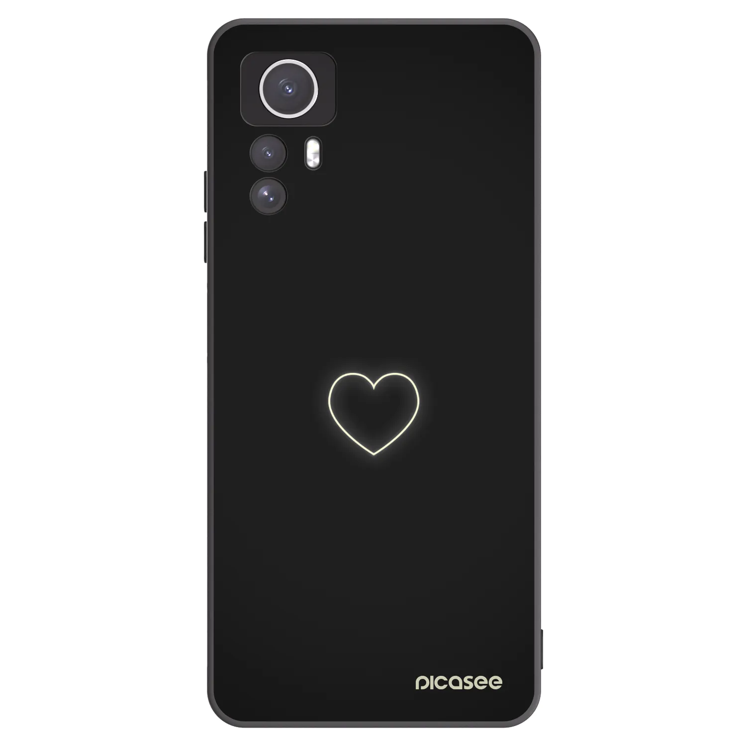 Picasee silikonový černý obal pro Xiaomi Redmi Note 12S - Heart