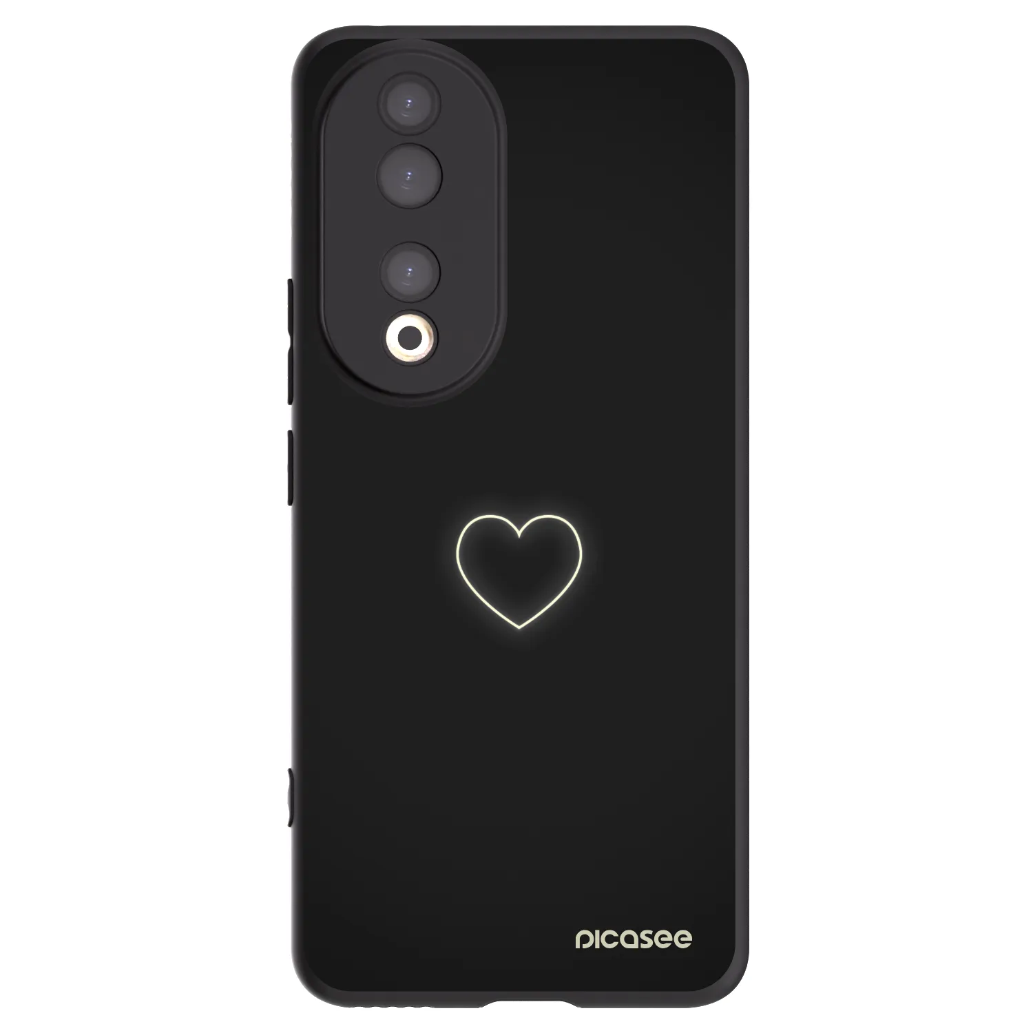 Picasee silikonový černý obal pro Honor 90 5G - Heart