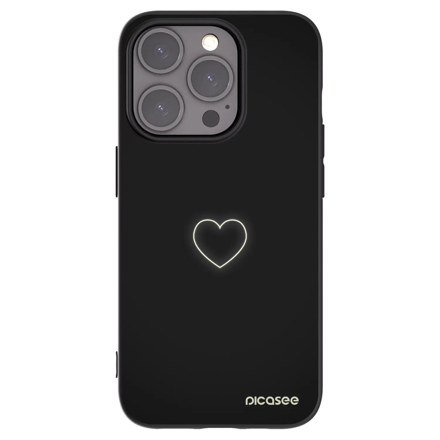 Picasee silikonový černý obal pro Apple iPhone 15 Pro - Heart